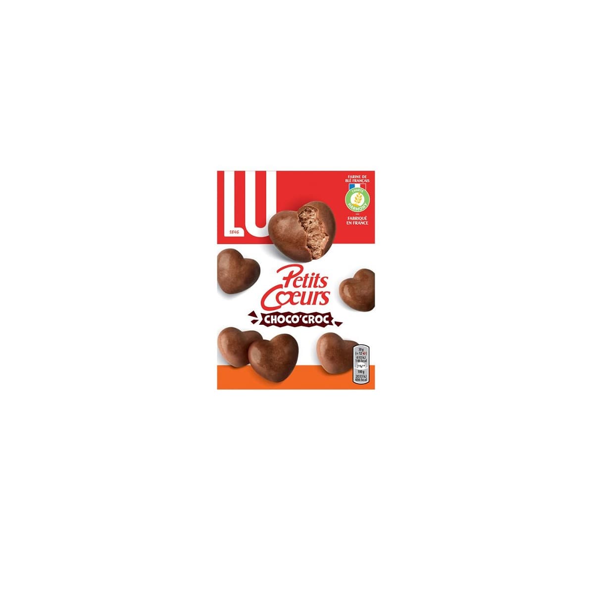 Biscuit LU - Petits Coeurs Choco'Croc 90g