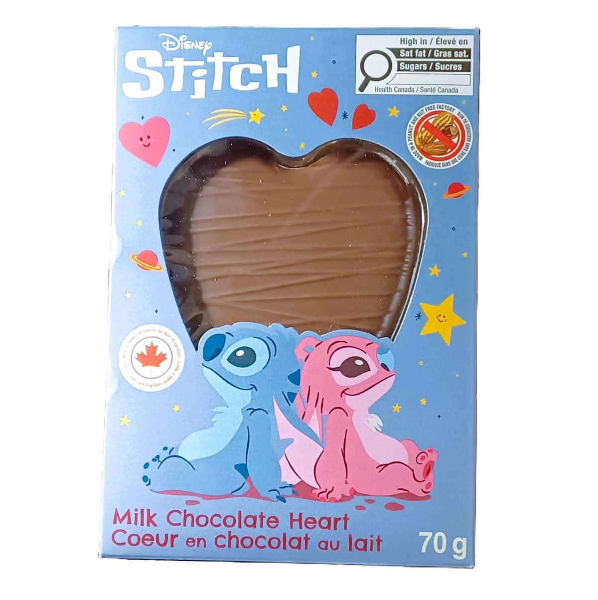 St-Valentin Coeur en Chocolat Stitch 70g